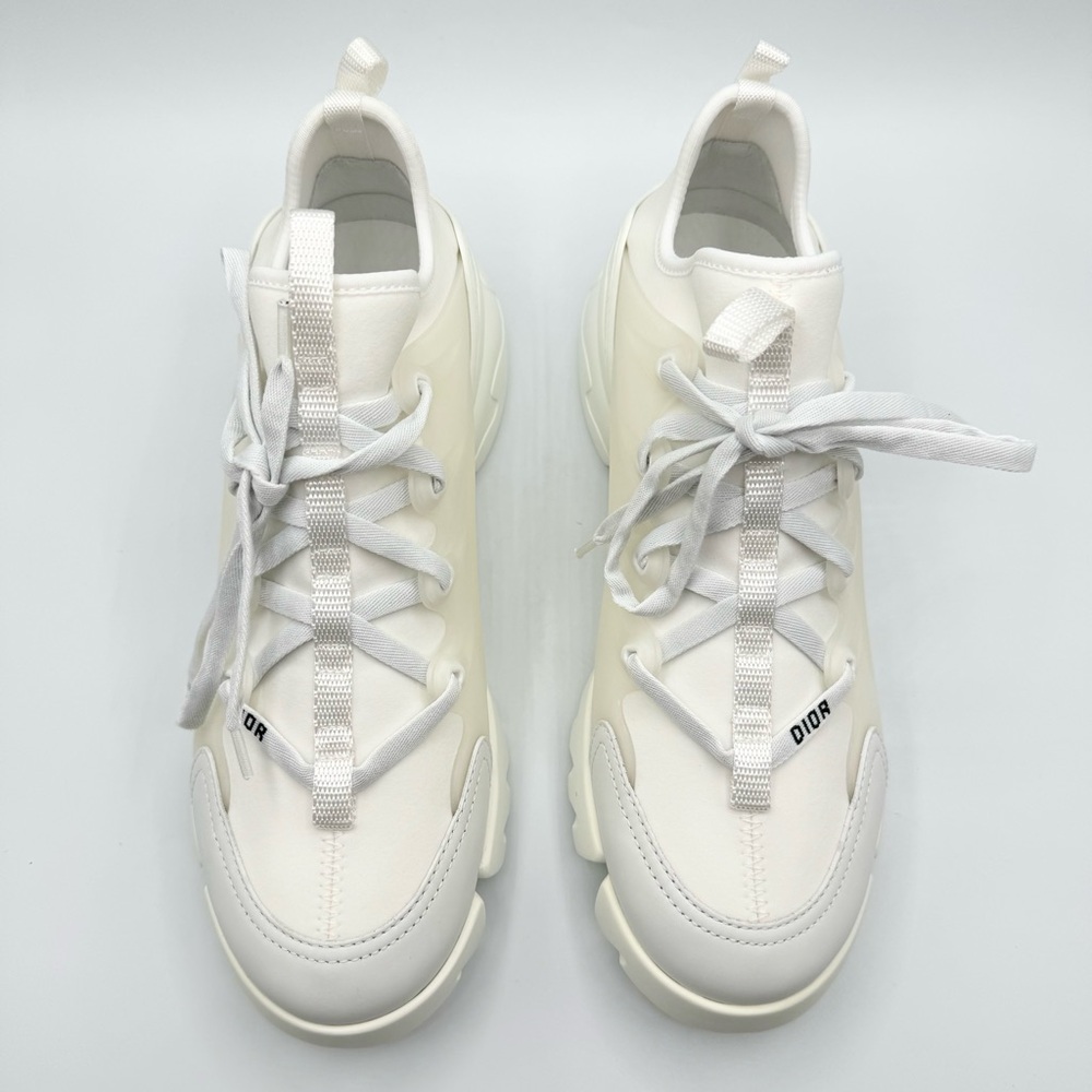 NEW Christian Dior White D-Connect Lace Up Sneakers Trainers Shoes - Picture 2 of 11